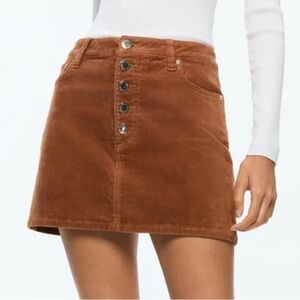 Alice + Olivia Brown Corduroy Skirt